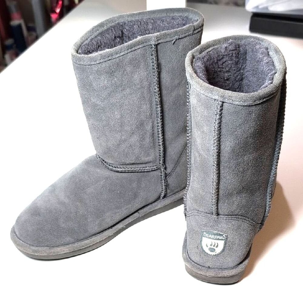 BearPaw Charcoal Cow Suede Boots